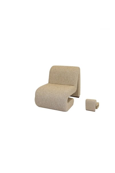 IN HOME STORE كرسي استرخاء عصري بتصميم منحني ولون بيج