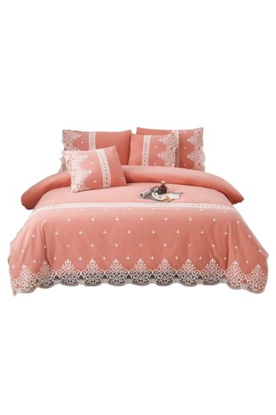 OEM Elegant Bed Linen, Fine Lace Cotton, 6 Pieces, 2 persons, 180x200cm, Bico...