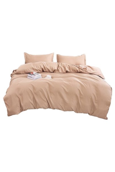 OEM Lenjerie de pat pentru pat dublu, cearșaf cu elastic, damasc, 4 piese, 2 ...