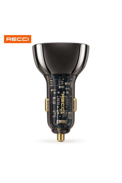Recci RCC-N21 Journey Car Charger 95W, USB-C PD 65W + USB-A 30W, LED Display ...