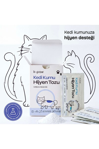 k-paw Bor Mineralli Kedi Kumu Hijyen Tozu 150G (10 x 15G)