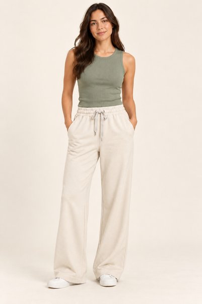 PROLET Women's 100% Cotton Solid Color Sweatpants