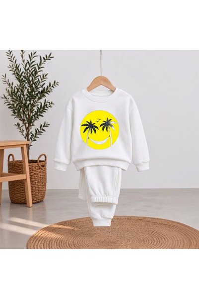 playwear سترة رياضية بتصميم استوائي، مناسبة للفتيات والفتيان، وياقة دائرية.