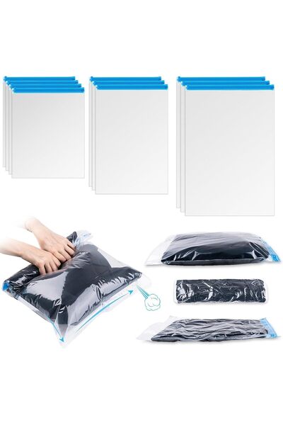 Paporich 10 PCS Compression Bags for Travel, Space Saver Bags, Hand Roll Vacu...
