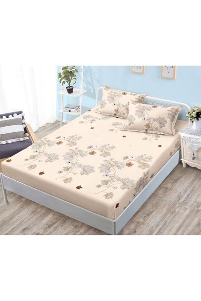 Pucioasa Bed cover and pillowcases, floral print, 3 pieces, 2 people, 180x200...