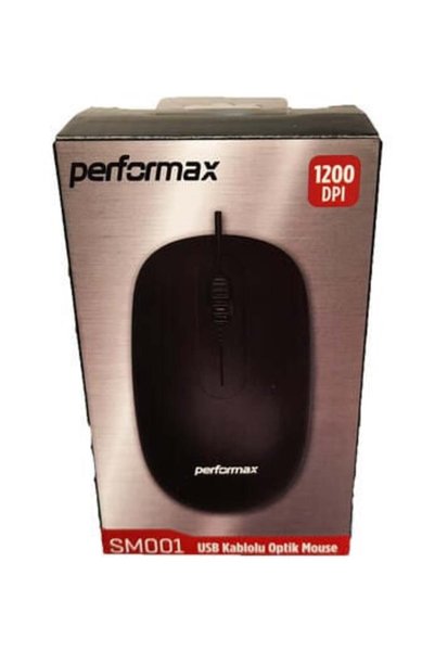 Performax SM001، فأرة بصرية سلكية باللون الأسود.