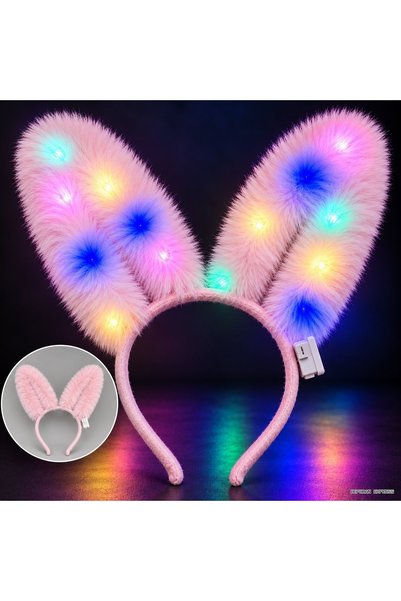 EKSPRESS 3 Modlu LED Işıklı Peluş Tavşan Kulağı (232848) Pembe Renk