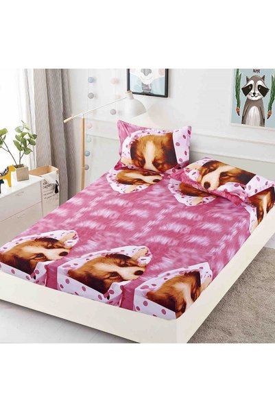 JOJO HOME Κάλυμμα διπλού κρεβατιού, με λάστιχο, Jojo Home, σχέδιο κουταβιών, ...