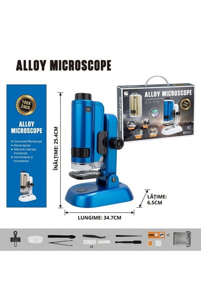 OEM Microscop Digital de Jucarie din Aliaj pentru Copii, Marire 100x – 250x, ...