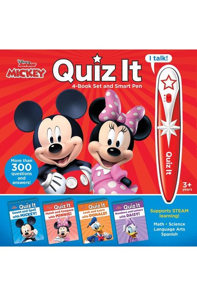 pi kids Disney Mickey Mouse and Minnnie Mouse – Quiz it Pen 4-Book Set and Talking Pen – Interactive E