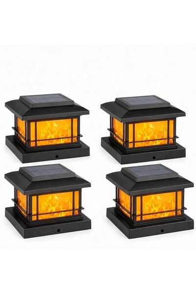 NIUBIER Solar Lights Outdoor, 4 Modes Flame LED Outdoor Solar Lights, المصباح...