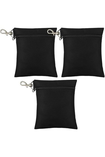 Yelajoy 3 Pcs Golf Tee Bag Pouch, 6.7x5.5 Inch with Zipper