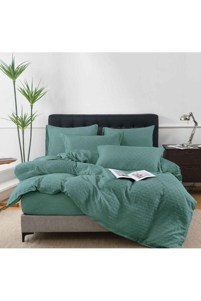 OEM Double bed linen, Spring, Fitted Sheet, Knitted Cotton, 4 pieces, 2 perso...