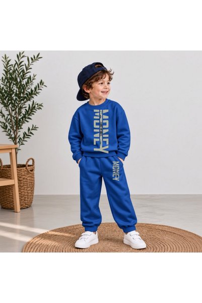 playwear Team Sweatshirt with "Money-moni" Print for Girls, Boys, and Kids—Cr...