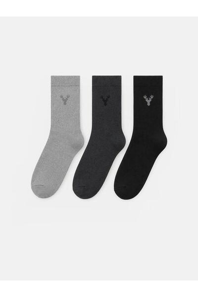 LC Waikiki Embroidered Men's Socks 3-Pack (W6)