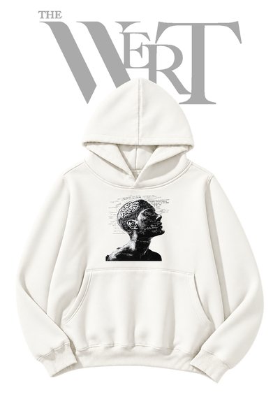 THEWERT "The Human Mind" Unprinted White Hooded Sweatshirt (2-Ply)