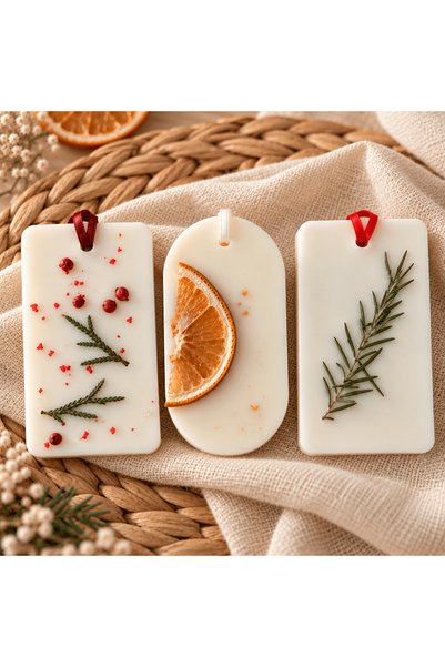 MYGRACE Set de 3 odorizante de aer pentru dulap din ceară – Arome de iarnă: P...