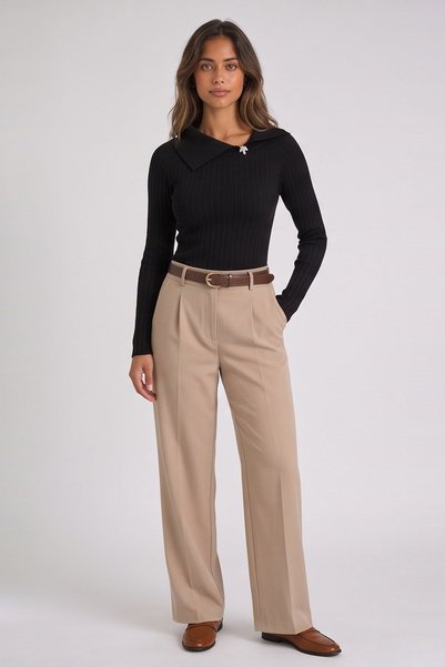 Fashion Friends Regular Fit Wide-Neck Corded Fabric Blouse for Women BLOUSE 2...