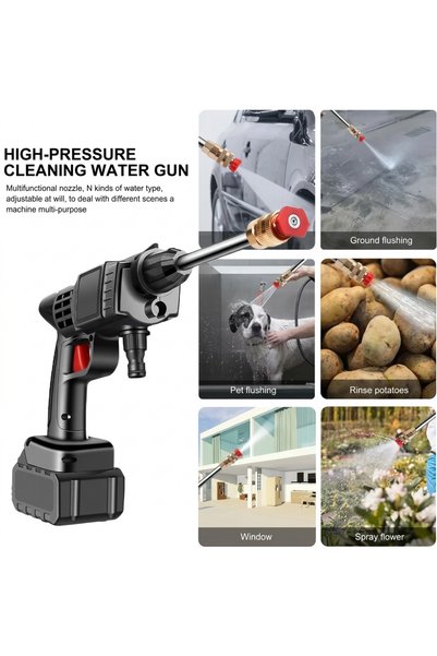 Generic Brand 48V Cordless Portable High-Pressure Cleaning Gun Kit With Dual ...