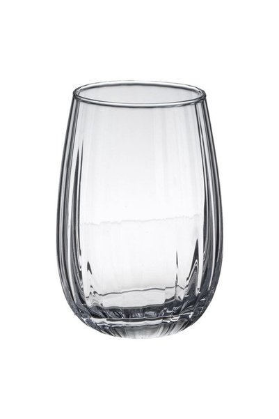 SHOPIENS Pahar 380 ml din Sticla cu Dunga 'Bubble' pentru Apa Shopiens®