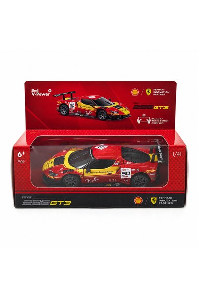HOT WHEELS Bburago 1:41 Ferrari 296 GT3 Uzaktan Kontrol Işıklı Şarjlı Metal M...