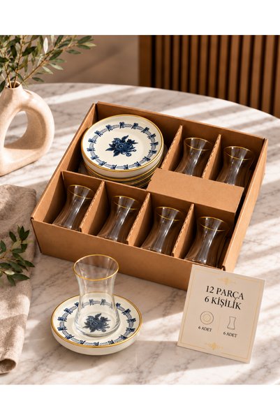 Yumuk Shop Flowers Regeria 12-Piece Tea Set for 6 People