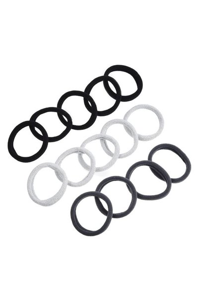SHOPIENS Elastice de par tip frotir negre gri si argintii pentru femei Shopiens®