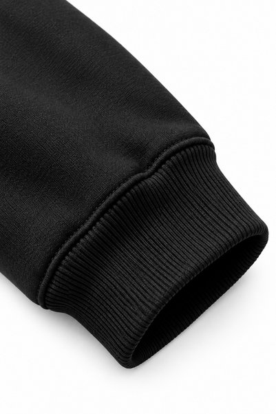 THEWERT Viking Thor Ön Baskılı Siyah Kapüşonlu Sweatshirt (2 İplik)