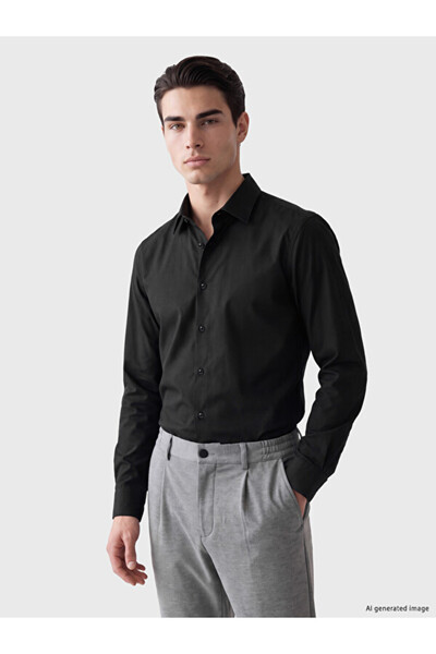 LC Waikiki Rmz Gi̇yi̇m Farkiyla Slim Fit Gabardine Men's Shirt