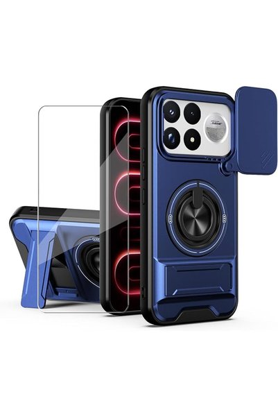 GENERAL غطاء حماية لهاتف Xiaomi Poco F9 Ultra 5G مع واقي للشاشة، وحماية منزلق...