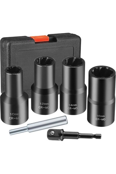 KASTWAVE Lug Nut Removal Tool Kit, 1/2-inch Impact Twist Socket & Bolt Extrac...