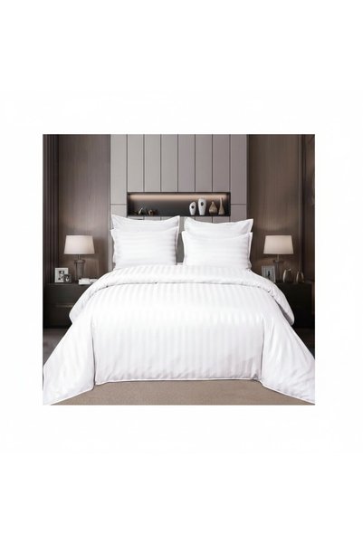 OEM Bed linen, damask 2 people, 4 pieces, 180x200 cm, white