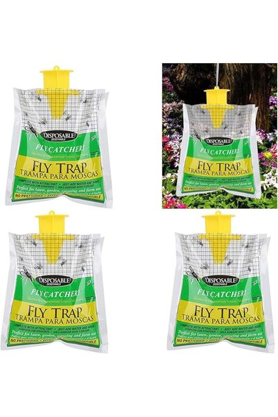 GENERAL Disposable Fly Insects Outdoor Trap Bags 3 Pack, Fly Catcher Insect T...