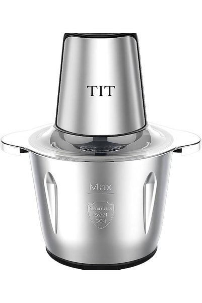 Titbits مفرمة طعام كهربائية TIT، وعاء من الفولاذ المقاوم للصدأ سعة 3 لتر مع م...