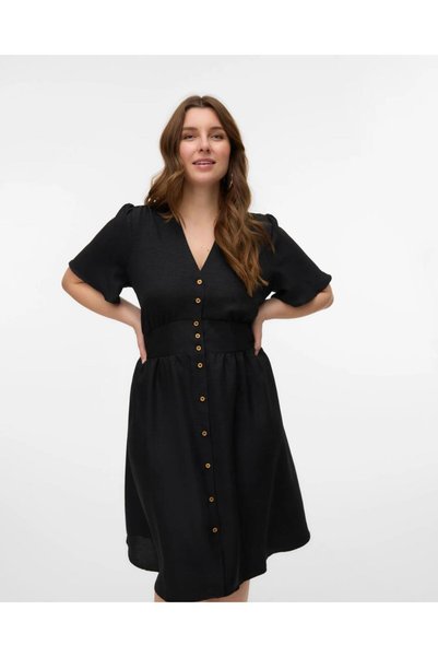 Vero Moda 10304133 HALJINA SA V-IZREZOM KRATKIM RUKAVIMA, DUGMADIMA I ELASTIČ...