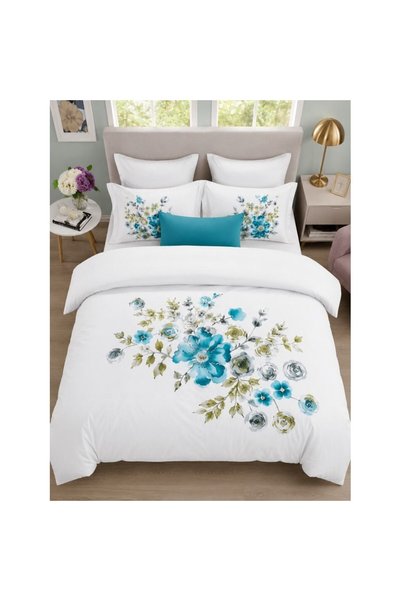 OEM Lenjerie de pat pentru pat dublu, cearșaf cu elastic, Finet, 4 piese, 2 p...