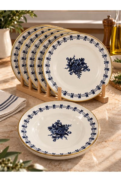 Yumuk Shop Flowers Regeria 6-Person Gilded Cake Plate