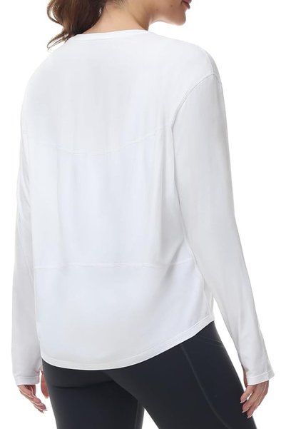 GENERAL The Gym People Women's Long Sleeve Loose Fit Back Thumb Hole Sports Tops