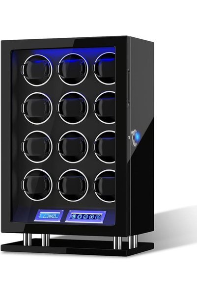 GENERAL DUKWIN Fingerprint Lock Automatic Watch Winder 3/4/6/8/9/12 With Blue...