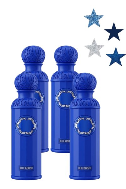 RAWAYH 4 قطع عطر أزرق و Signature Collection 200 مل