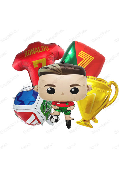 Hasbro As Show A 5Pcs Cartoon Cr7 Soccer Birthday Aluminum Film Balloons Set ...