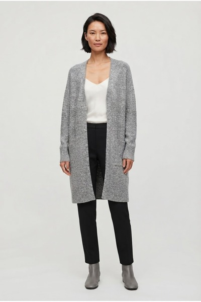 Neden Tekstil Women's Standard Size Gray Relaxed-Fit Knit Cardigan