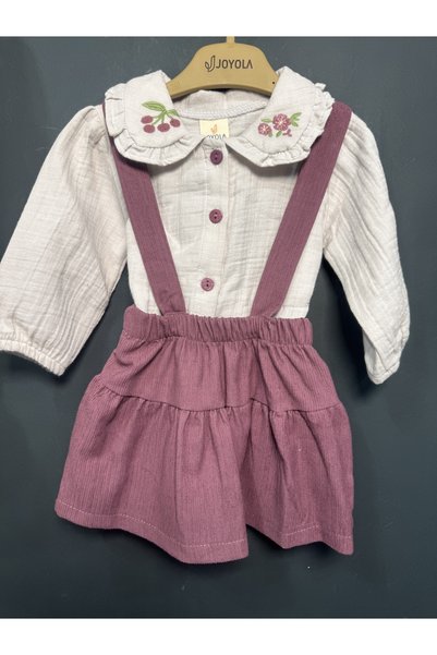 INFANT Σετ πουκάμισο μουσελίνα και φτούστινάκι με τιράζοντες Joyola