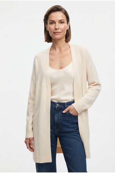 Neden Tekstil Cardigan lung din tricot, model basic, pentru femei