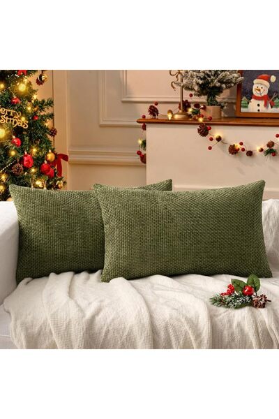 GENERAL Chenille Pillow Cover, Modern Decorative Pillow Covers, Classic Farmh...