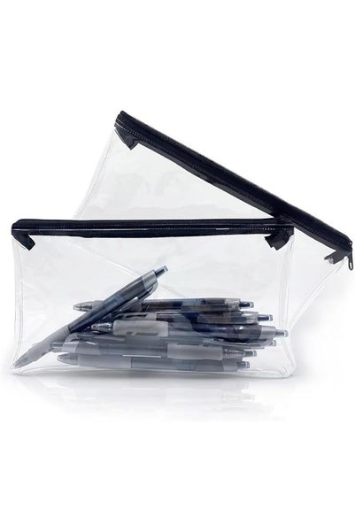 TERRIFI 2 Pack Clear Pencil Cases, Transparent PVC Zipper Pouches for Exams, ...
