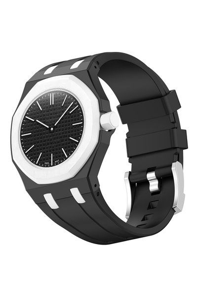 Choice For Royal POP Black white-3 Original Soft Silicone Strap+PC Case for S...