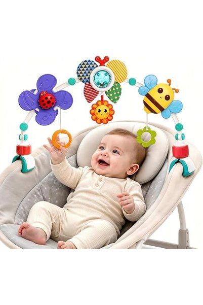 UANDME Baby Stroller Arch Toy, Car Seat Hanging Toy for Crib, Bassinet (Bee)