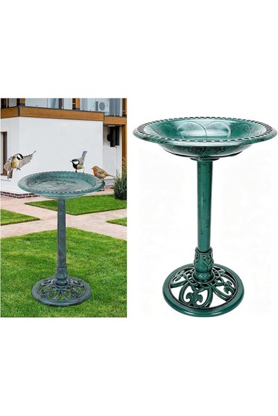 XICEN Bird Bath for Outside, Polyresin Pedestal Birdbath,Outdoor Bird Bath, L...