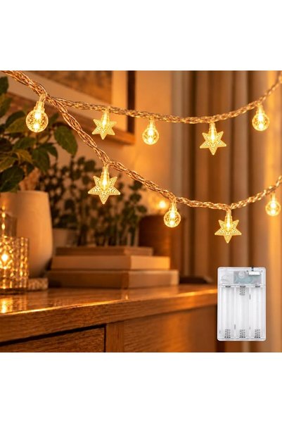 Xkimos أضواء زينة، أضواء خرافية، 10 أمتار، 100 مصباح LED، تعمل بالبطارية، أضو...